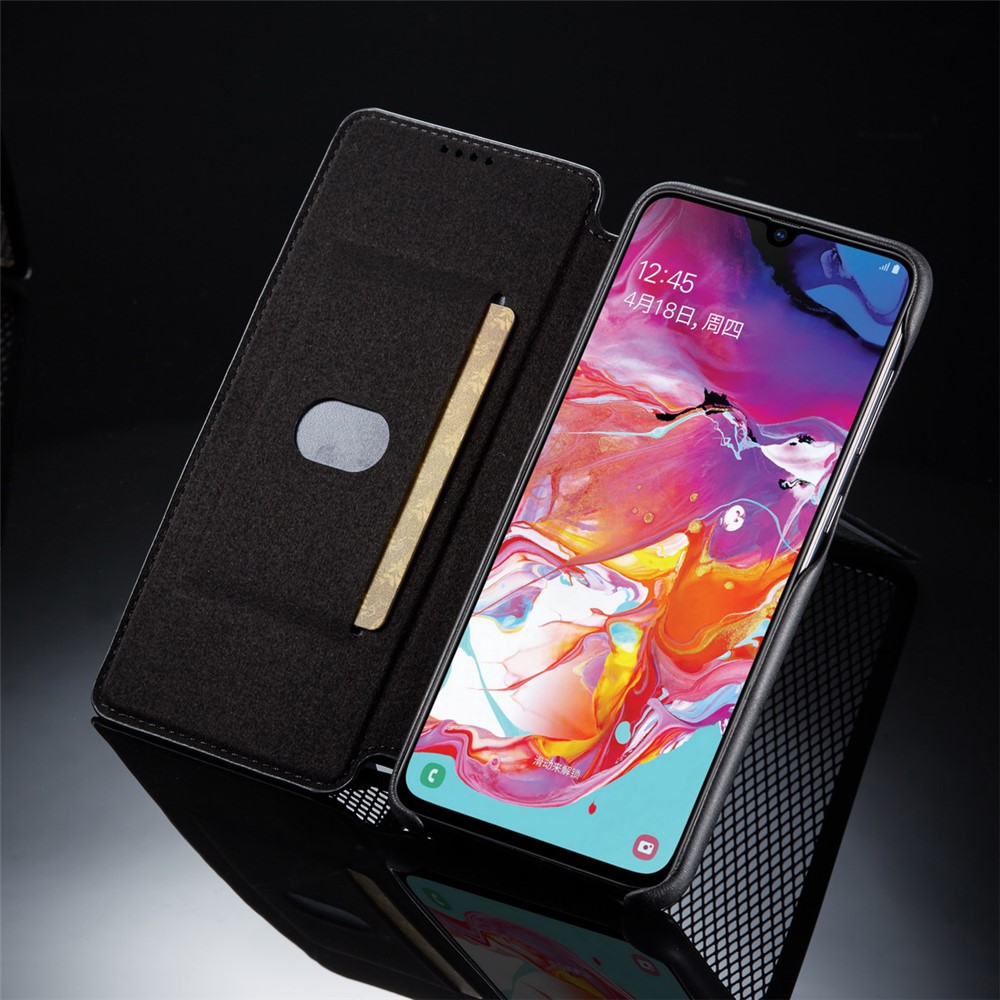 LC.IMEEKE Retro Style Leather Casing with Card Holder for Samsung Galaxy A50 - Black-10