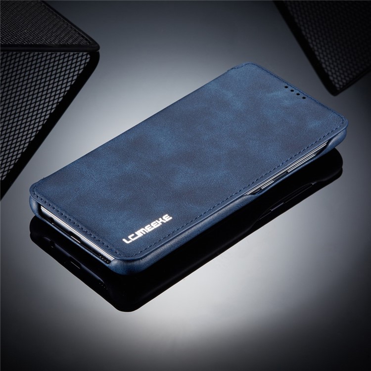 Lc. Basage en Cuir de Style Rétro Imeeke Avec Support de Carte Pour Samsung Galaxy A50 / A50s / A30s - Bleu