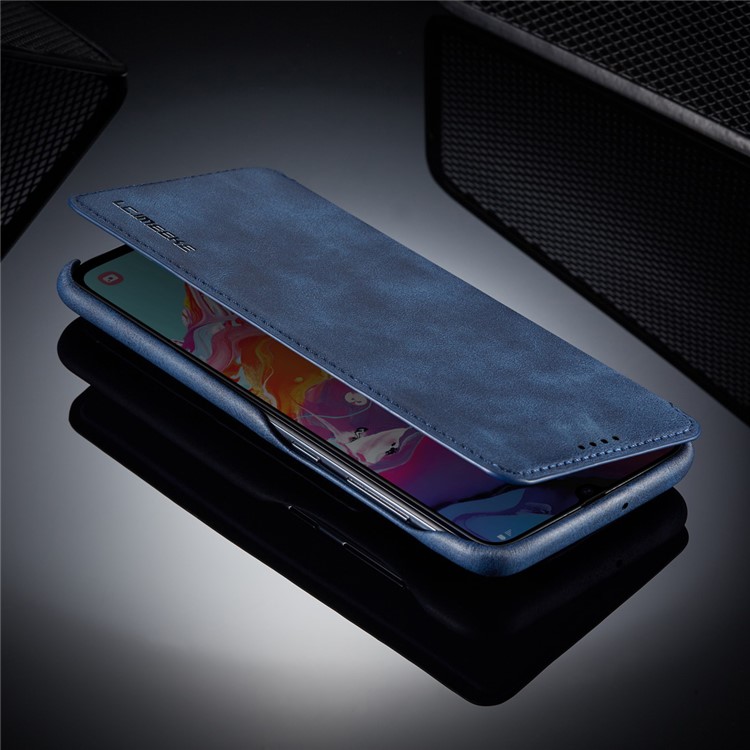 LC.IMEEKE Retro Style Leather Casing with Card Holder for Samsung Galaxy A50/A50s/A30s - Blue-13
