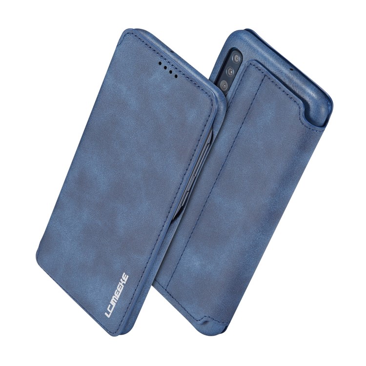 LC.IMEEKE Retro Style Leather Casing with Card Holder for Samsung Galaxy A50/A50s/A30s - Blue-2
