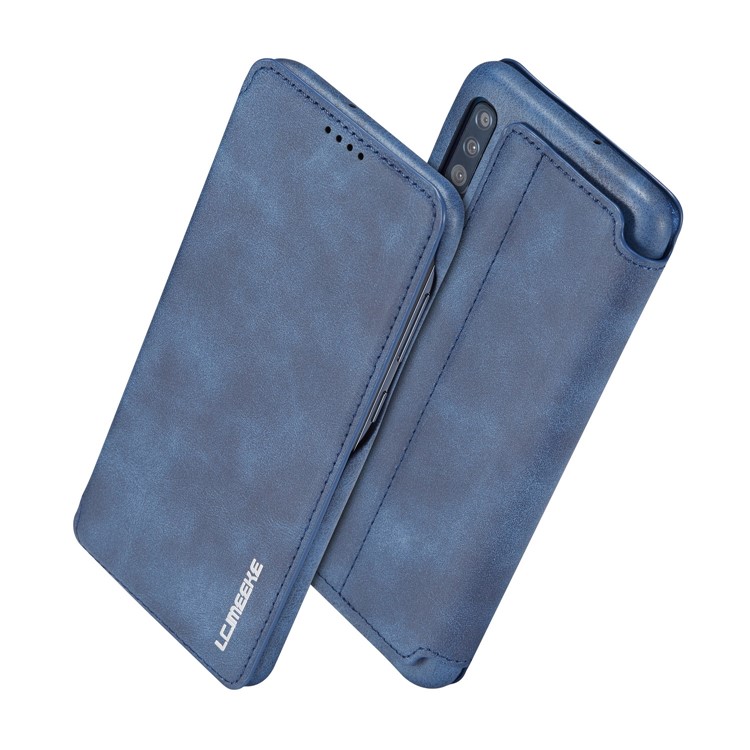 Lc. Basage en Cuir de Style Rétro Imeeke Avec Support de Carte Pour Samsung Galaxy A50 / A50s / A30s - Bleu