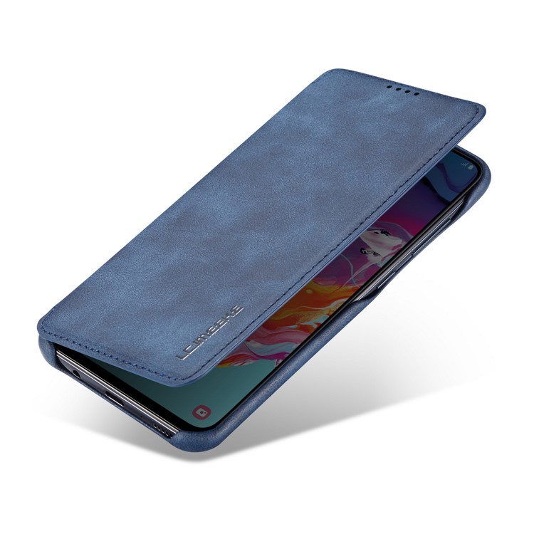 Lc. Basage en Cuir de Style Rétro Imeeke Avec Support de Carte Pour Samsung Galaxy A50 / A50s / A30s - Bleu