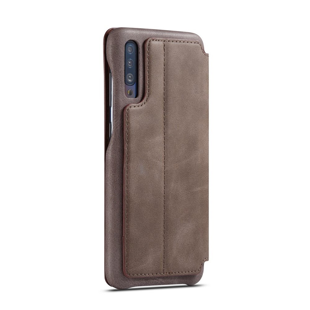 LC.IMEEKE Retro Style Leather Casing with Card Holder for Samsung Galaxy A50/A50s/A30s - Coffee-4