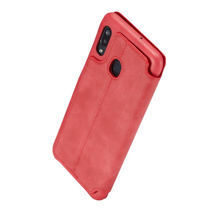 LC.IMEEKE Retro Style Leather Phone Shell with Card Holder for Samsung Galaxy A20e - Red-6