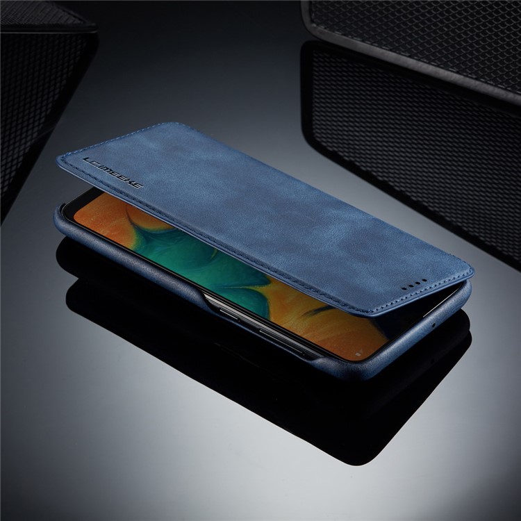 LC.IMEEKE Retro Style Leather Phone Shell with Card Holder for Samsung Galaxy A20e - Blue-13