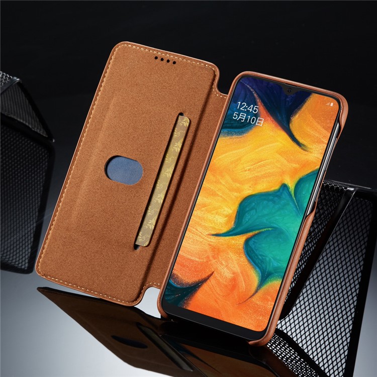 Lc. Coque de Téléphone en Cuir de Style Rétro Imeeke Avec Support de Carte Pour Samsung Galaxy A20e - Brun-13