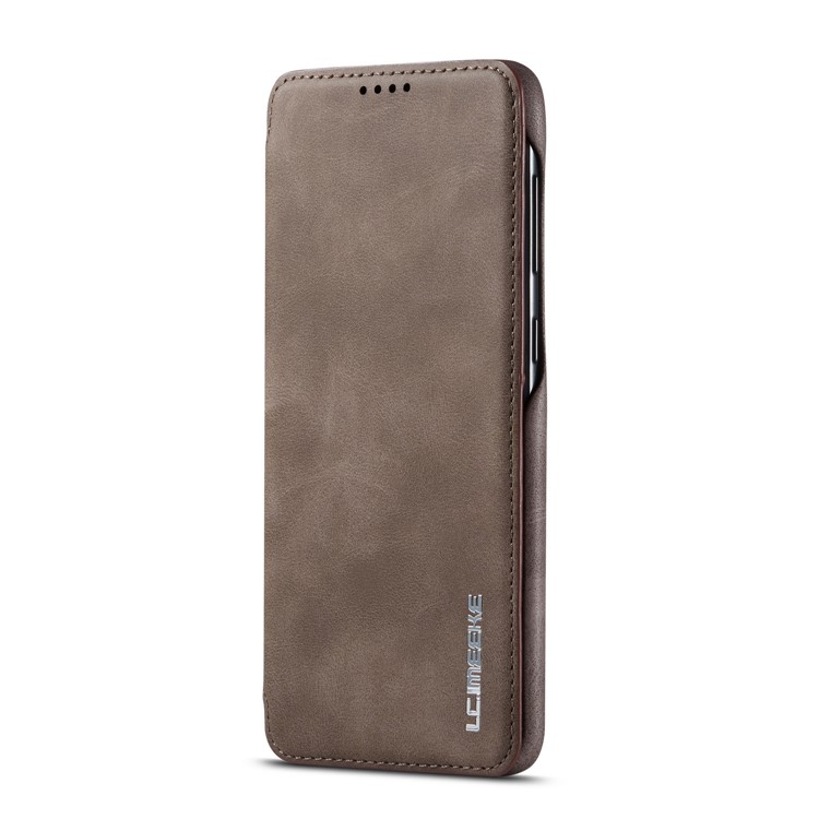 LC.IMEEKE Retro Style Leather Phone Shell with Card Holder for Samsung Galaxy A20e - Coffee-3