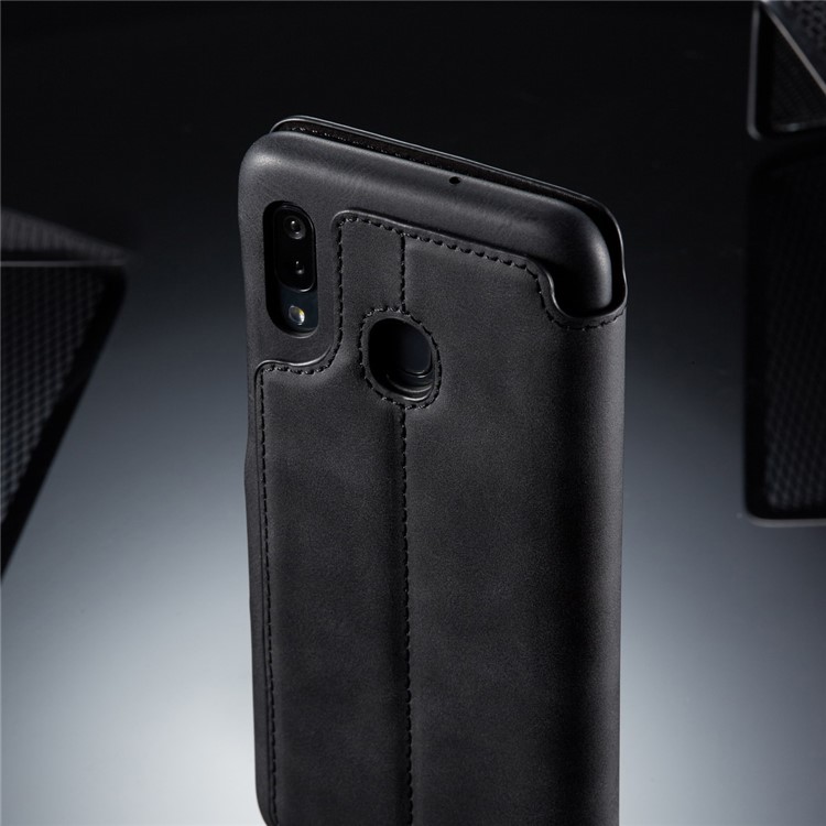 LC.IMEEKE Retro Style Flip Leather Card Holder Phone Shell for Samsung Galaxy A40 - Black-14