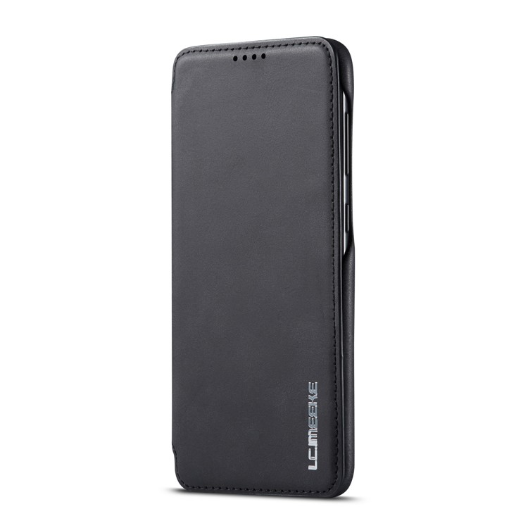 LC.IMEEKE Retro Style Flip Leather Card Holder Phone Shell for Samsung Galaxy A40 - Black-3