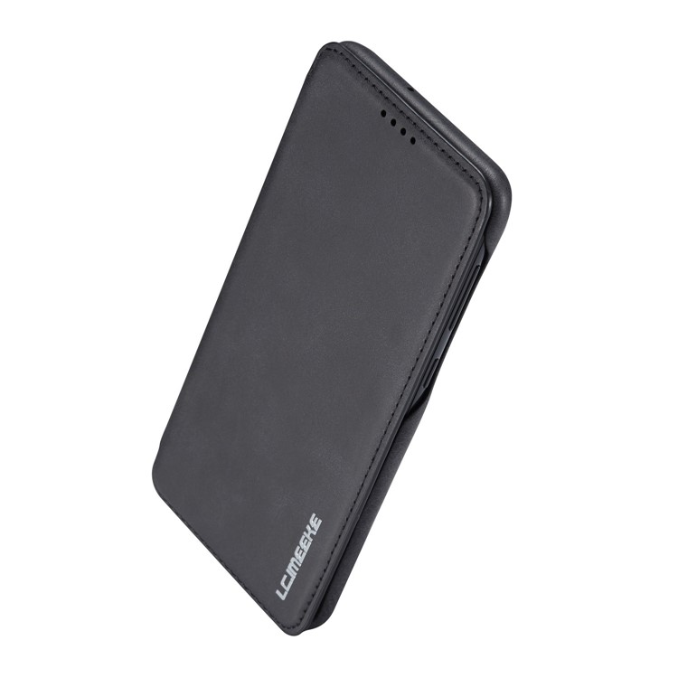 LC.IMEEKE Retro Style Flip Leather Card Holder Phone Shell for Samsung Galaxy A40 - Black-5