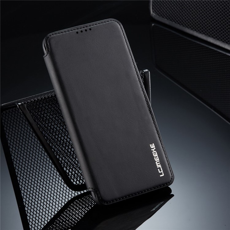 LC.IMEEKE Retro Style Flip Leather Card Holder Phone Shell for Samsung Galaxy A40 - Black-9