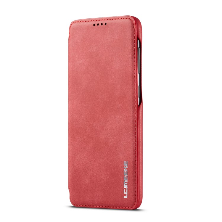 LC.IMEEKE Retro Style Flip Leather Card Holder Phone Shell for Samsung Galaxy A40 - Red-3