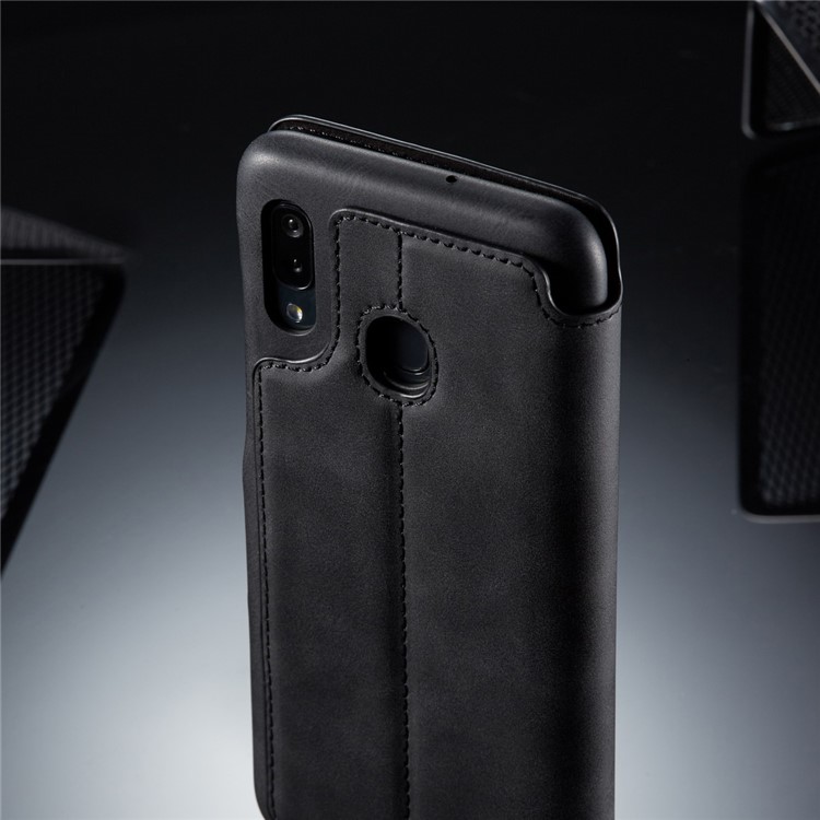 LC.IMEEKE Retro Style Leather Shell with Card Holder for Samsung Galaxy A30/A20 - Black-14