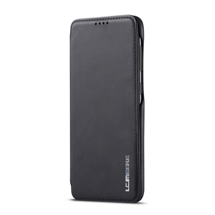 LC.IMEEKE Retro Style Leather Shell with Card Holder for Samsung Galaxy A30/A20 - Black-3