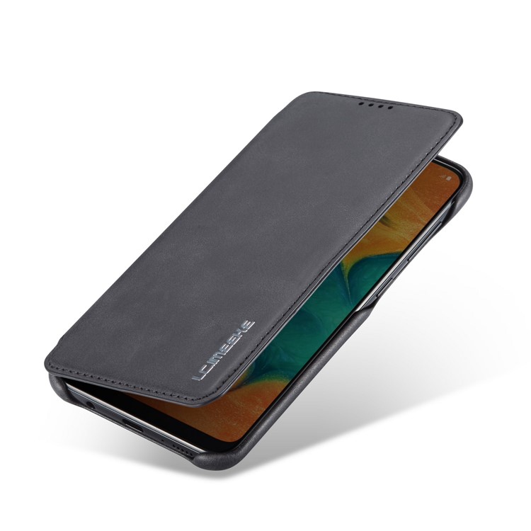 LC.IMEEKE Retro Style Leather Shell with Card Holder for Samsung Galaxy A30/A20 - Black-8