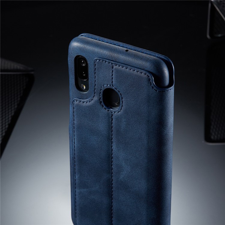 LC.IMEEKE Retro Style Leather Shell with Card Holder for Samsung Galaxy A30/A20 - Blue-14