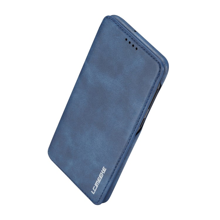 Lc. Coque en Cuir de Style Rétro Imeeke Avec Support de Carte Pour Samsung Galaxy A30 / A20 - Bleu-5