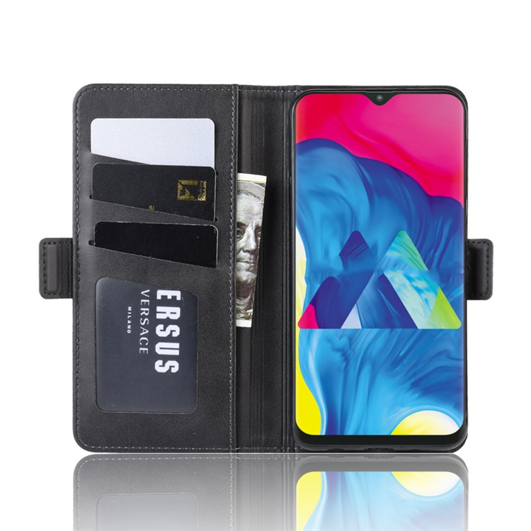 Magnet Adsorption Split Leather Wallet Stand Casing Shell for Samsung Galaxy A10/M10 - Black-5