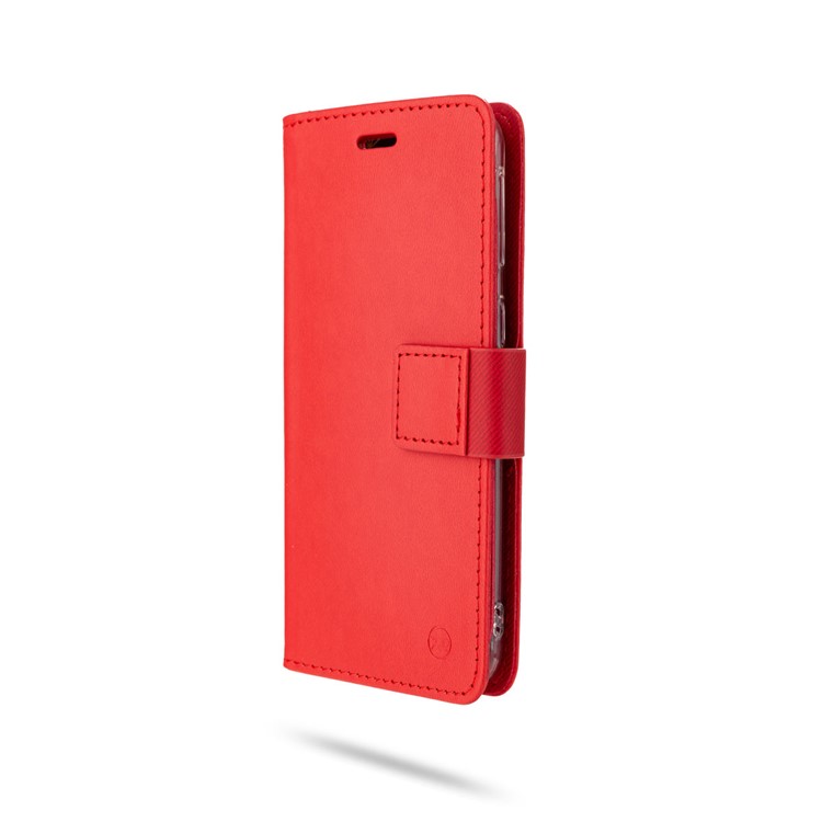 ROAR Solid Color PU Leather Wallet Stand Phone Shell for Samsung Galaxy A40 - Red-4