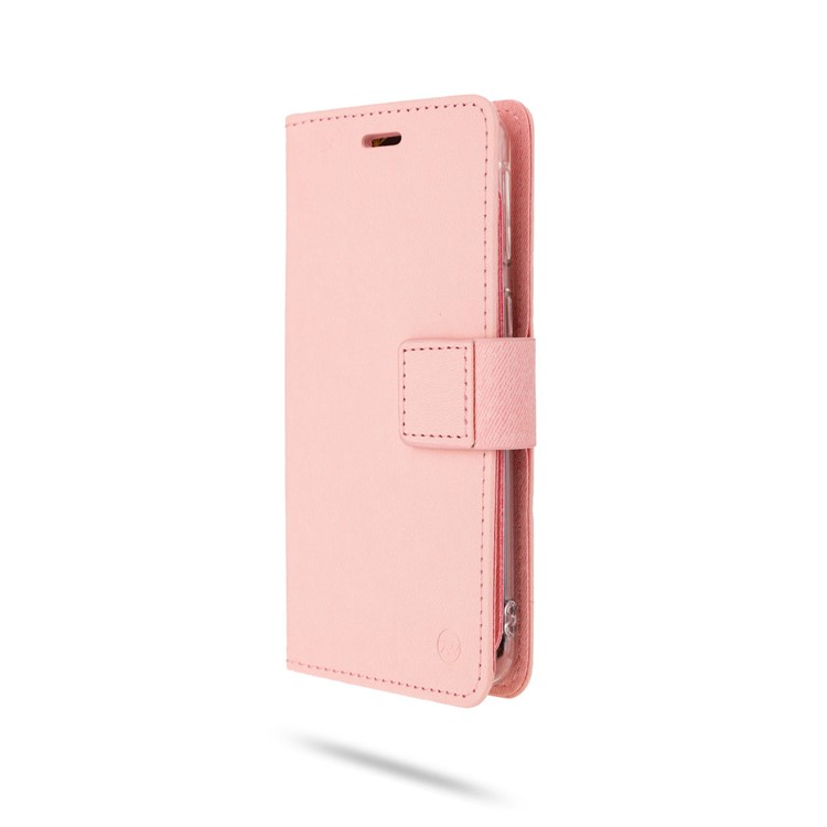 ROAR Solid Color PU Leather Wallet Stand Phone Shell for Samsung Galaxy A40 - Pink-4