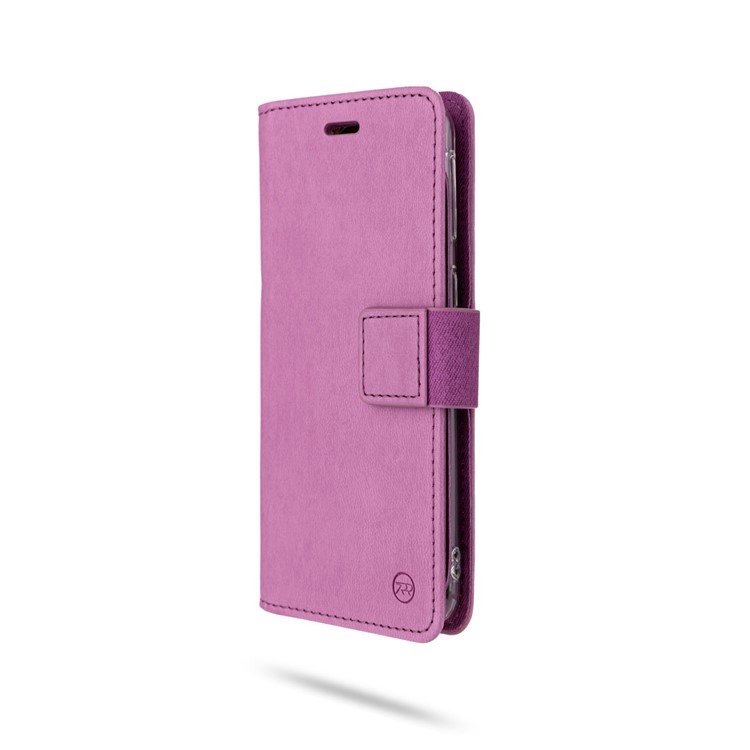 ROAR Solid Color PU Leather Wallet Stand Phone Shell for Samsung Galaxy A40 - Purple-4