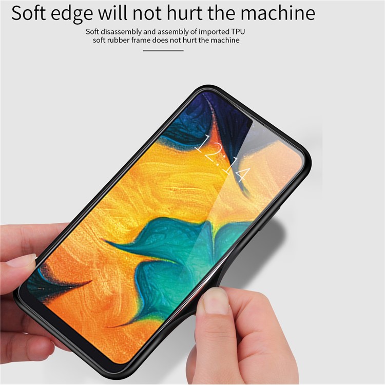 Glass + TPU Hybrid Case for Samsung Galaxy A20e - Blue-3