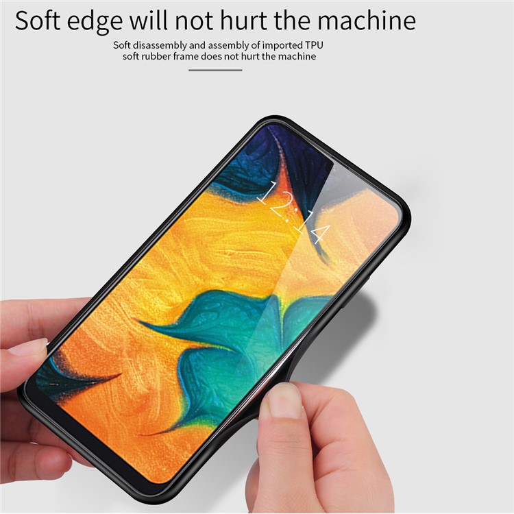 Caso Híbrido Vidro + TPU Para Samsung Galaxy A10 - Azul-3