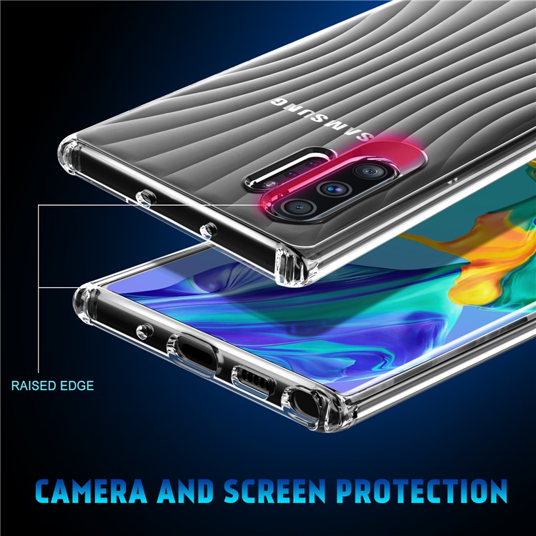Wave Texture Shock-proof Transparent TPU Phone Cover Case for Samsung Galaxy Note 10 Plus/Note 10 Plus 5G-3