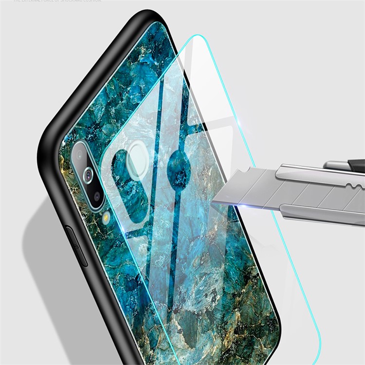 Gradient Color Tempered Glass + PC + TPU Hybrid Back Case for Samsung Galaxy A70 - Landform-4