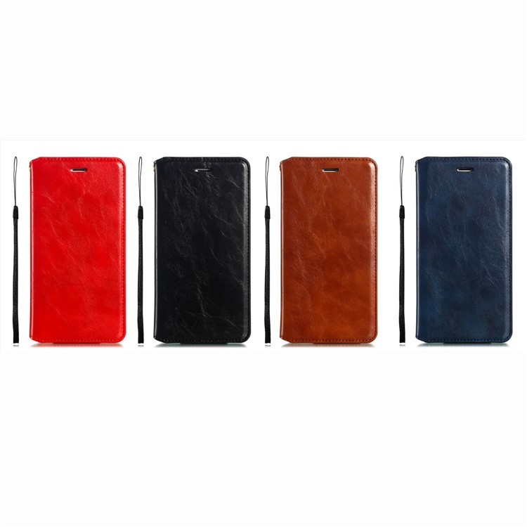 Auto-absorbido Caballo Loco Textura PU Cuero Soporte Caso Para Samsung Galaxy Note 10 - Negro-15
