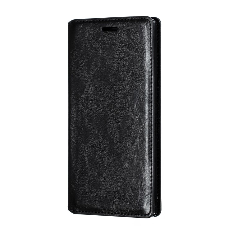 Auto-absorbido Caballo Loco Textura PU Cuero Soporte Caso Para Samsung Galaxy Note 10 - Negro-5
