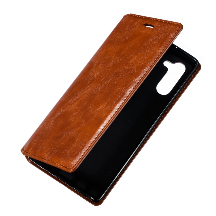Auto-absorbed Crazy Horse Texture PU Leather Stand Case for Samsung Galaxy Note 10/Note 10 5G - Brown-10
