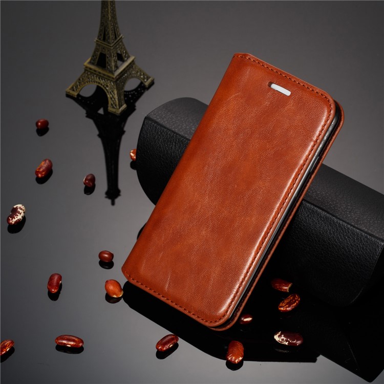 Auto-absorbed Crazy Horse Texture PU Leather Stand Case for Samsung Galaxy Note 10/Note 10 5G - Brown-13