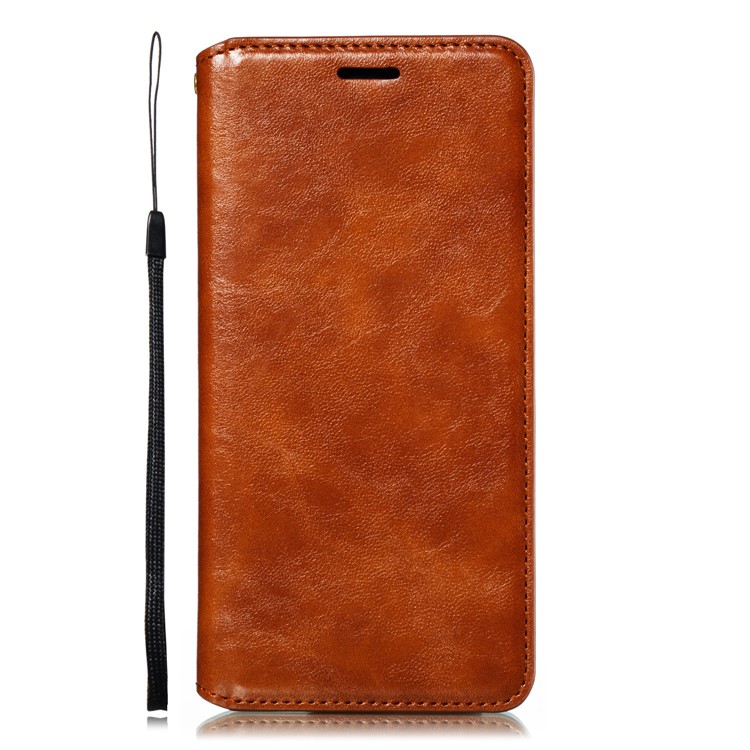 Auto-absorbed Crazy Horse Texture PU Leather Stand Case for Samsung Galaxy Note 10/Note 10 5G - Brown-2