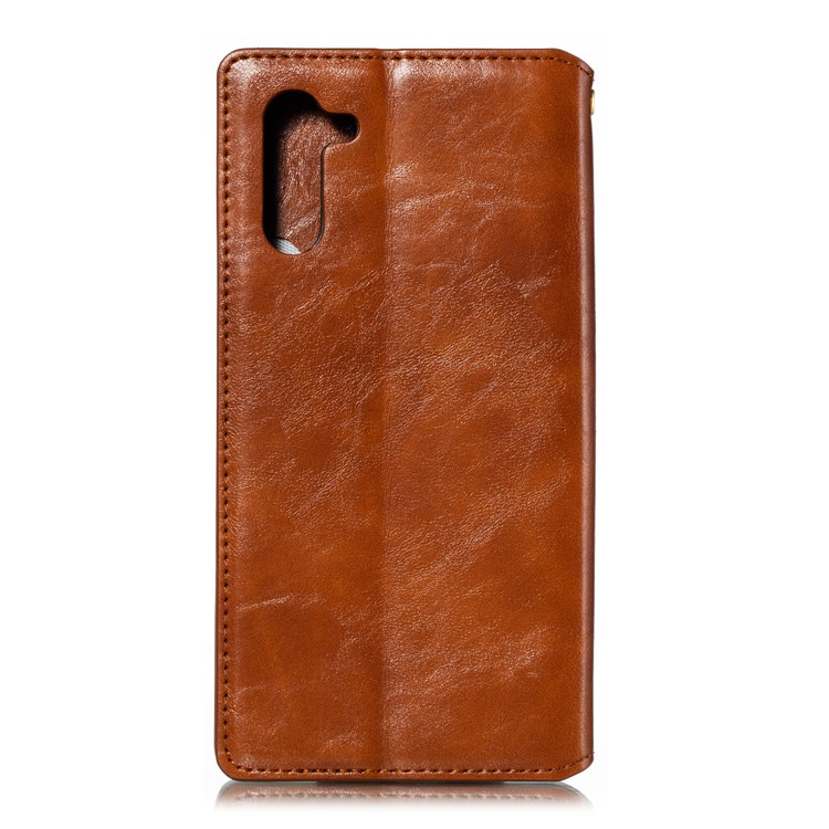 Auto-absorbed Crazy Horse Texture PU Leather Stand Case for Samsung Galaxy Note 10/Note 10 5G - Brown-3