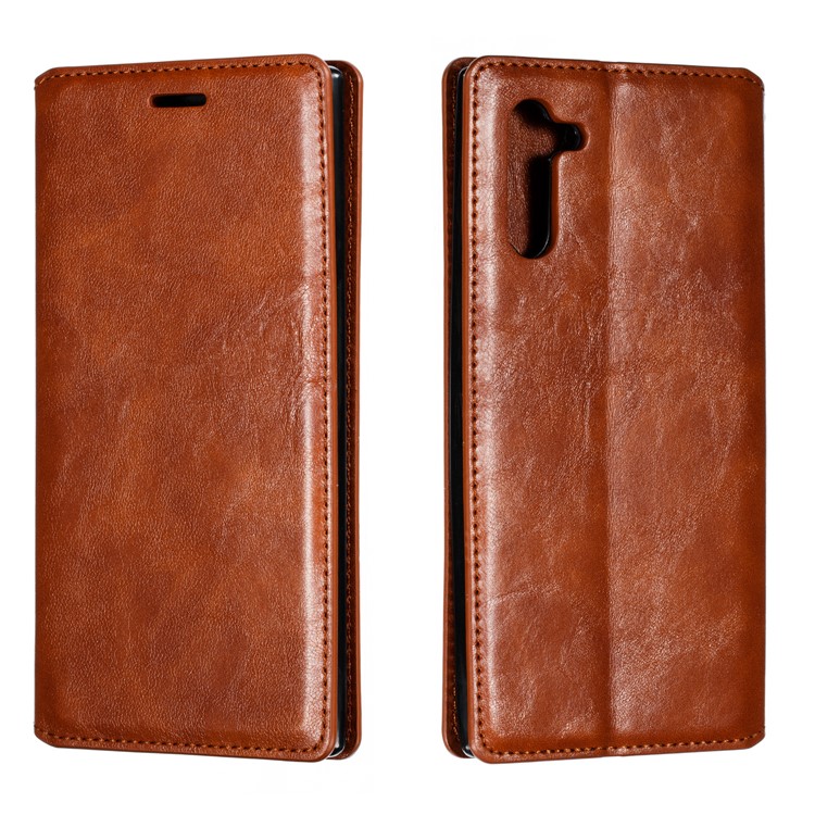 Auto-absorbed Crazy Horse Texture PU Leather Stand Case for Samsung Galaxy Note 10/Note 10 5G - Brown-4
