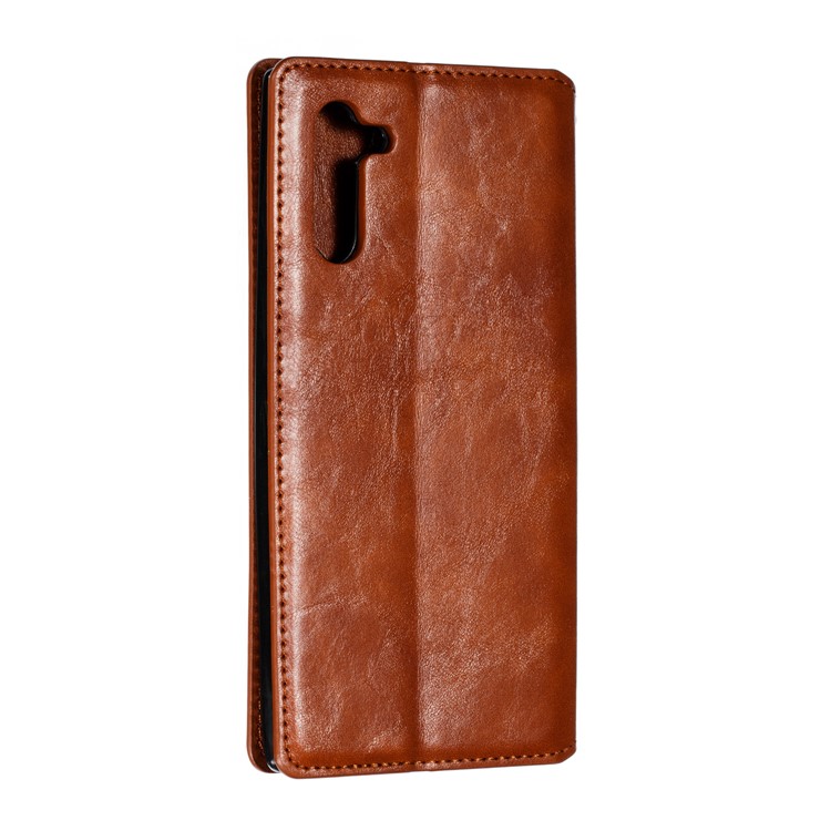 Auto-absorbed Crazy Horse Texture PU Leather Stand Case for Samsung Galaxy Note 10/Note 10 5G - Brown-6