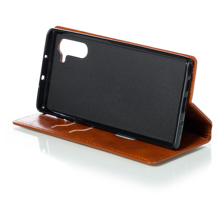 Auto-absorbed Crazy Horse Texture PU Leather Stand Case for Samsung Galaxy Note 10/Note 10 5G - Brown-8