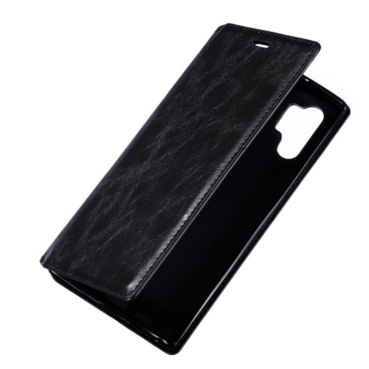 Crazy Horse Texture Strong Magnetic Leather Wallet Phone Cover Case for Samsung Galaxy Note 10+/Note 10 Plus/10 Plus 5G - Black-10