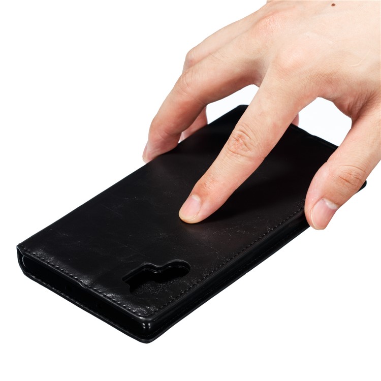 Crazy Horse Texture Strong Magnetic Leather Wallet Phone Cover Case for Samsung Galaxy Note 10+/Note 10 Plus/10 Plus 5G - Black-11