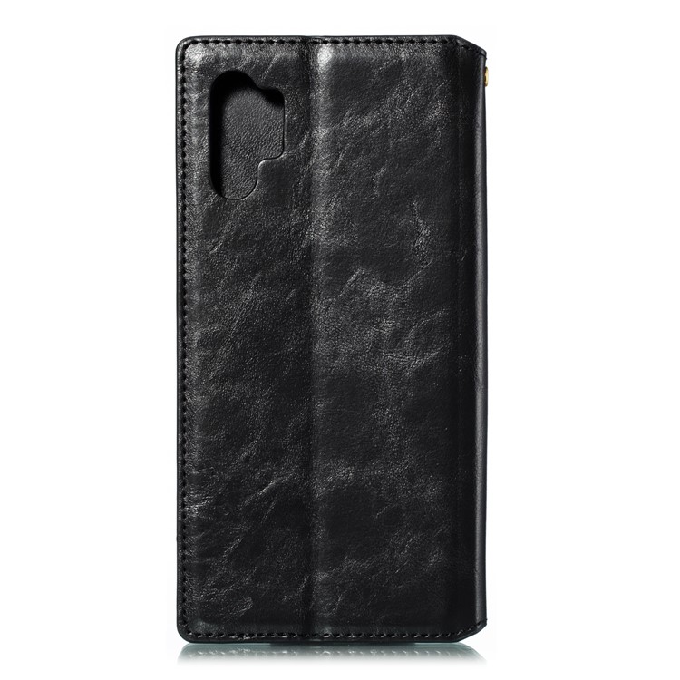 Crazy Horse Texture Strong Magnetic Leather Wallet Phone Cover Case for Samsung Galaxy Note 10+/Note 10 Plus/10 Plus 5G - Black-3