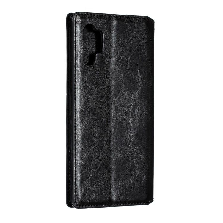 Crazy Horse Texture Strong Magnetic Leather Wallet Phone Cover Case for Samsung Galaxy Note 10+/Note 10 Plus/10 Plus 5G - Black-5