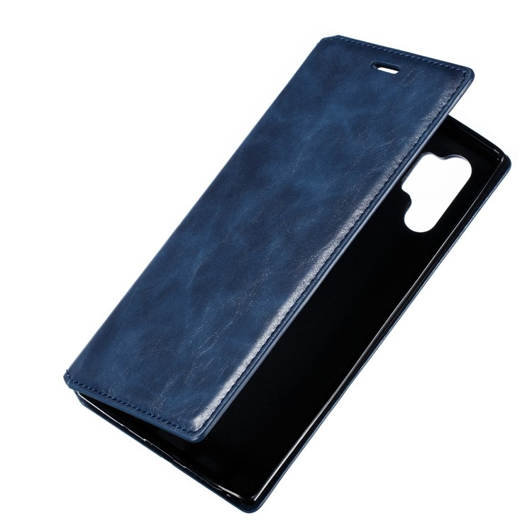 Crazy Horse Texture Strong Magnetic Leather Wallet Phone Cover Case for Samsung Galaxy Note 10+/Note 10 Plus/10 Plus 5G - Blue-10