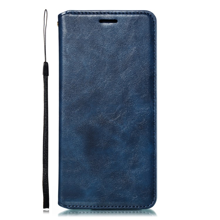 Crazy Horse Texture Strong Magnetic Leather Wallet Phone Cover Case for Samsung Galaxy Note 10+/Note 10 Plus/10 Plus 5G - Blue-2
