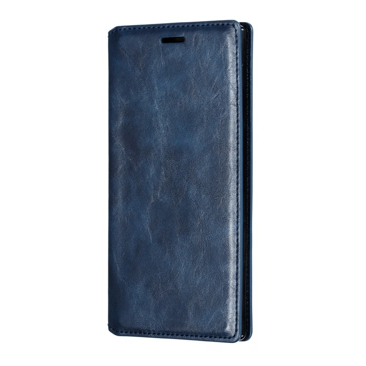 Crazy Horse Texture Strong Magnetic Leather Wallet Phone Cover Case for Samsung Galaxy Note 10+/Note 10 Plus/10 Plus 5G - Blue-4