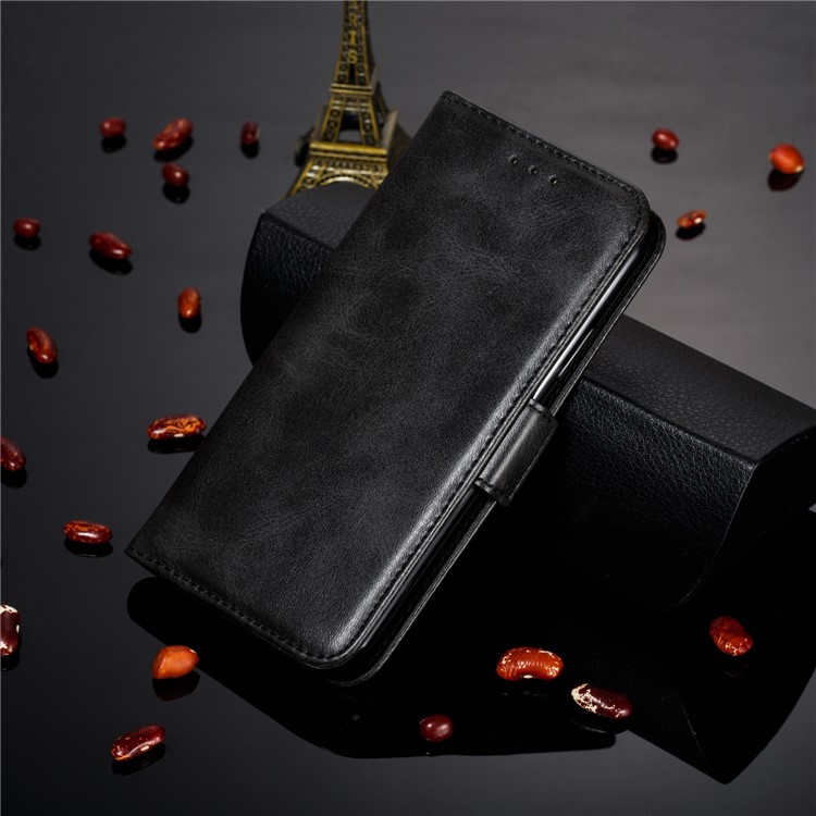 PU Leather Wallet Stand Flip Phone Case Cover for Samsung Galaxy A20e - Black-13