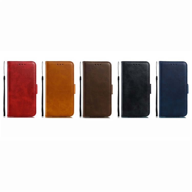 PU Leather Wallet Stand Flip Phone Case Cover for Samsung Galaxy A20e - Black-16