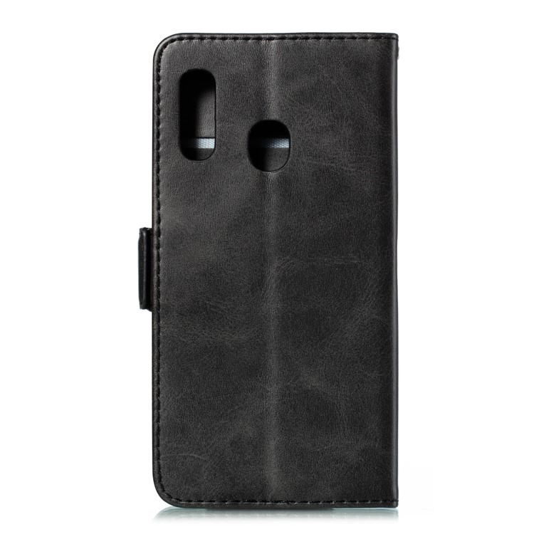 PU Leather Wallet Stand Flip Phone Case Cover for Samsung Galaxy A20e - Black-3