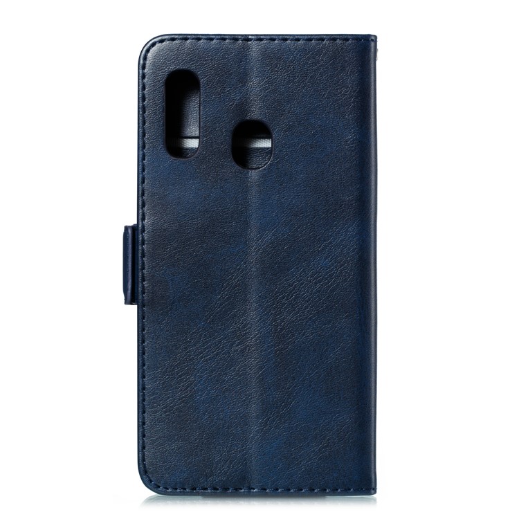 PU Leather Wallet Stand Flip Phone Case Cover for Samsung Galaxy A20e - Blue-3