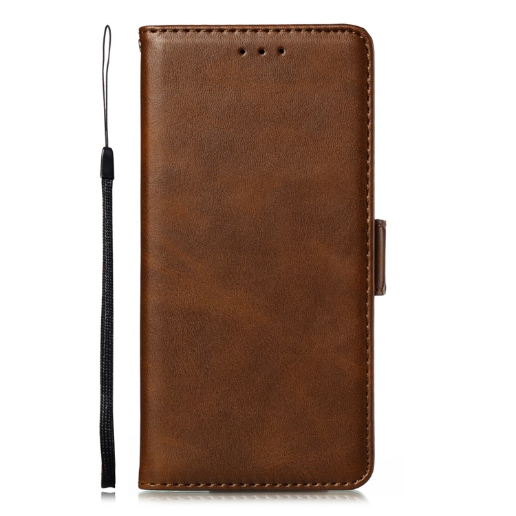 PU Leather Wallet Stand Flip Phone Case Cover for Samsung Galaxy A20e - Coffee-2